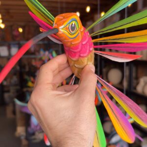 Large Hummingbird Oaxaca Statue Mexican Folk Art Alebrije Sculpture, Wooden  Decoration Figure, Made Of Wood And Carved By Hand 12.5” Long