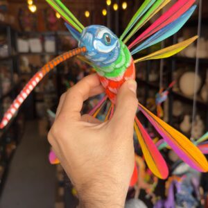 Large Hummingbird Oaxaca Statue Mexican Folk Art Alebrije Sculpture, Wooden  Decoration Figure, Made Of Wood And Carved By Hand 12.5” Long