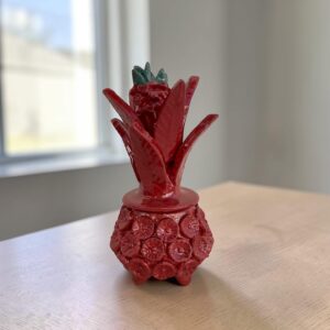 Mexican pottery, Pineapple decor, Mexican decoration, Pineapple sculpture, Glazed clay pineapple, Pottery from Michoacan