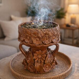 Copal Incense Burner Glazed Michoacán México Handcrarted By Artisans, Copalera Pottery Palo Santo Dry Herbs, Copalero Handmade Home Decor