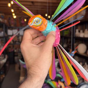 Large Hummingbird Oaxaca Statue Mexican Folk Art Alebrije Sculpture, Wooden  Decoration Figure, Made Of Wood And Carved By Hand 12.5” Long