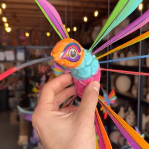 Large Hummingbird Oaxaca Statue Mexican Folk Art Alebrije Sculpture, Wooden  Decoration Figure, Made Of Wood And Carved By Hand 12.5” Long