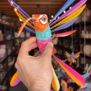 Large Hummingbird Oaxaca Statue Mexican Folk Art Alebrije Sculpture, Wooden  Decoration Figure, Made Of Wood And Carved By Hand 12.5” Long