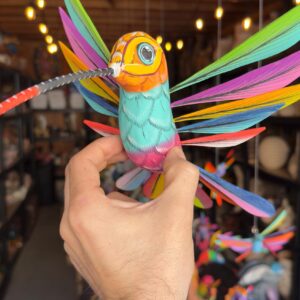 Large Hummingbird Oaxaca Statue Mexican Folk Art Alebrije Sculpture, Wooden  Decoration Figure, Made Of Wood And Carved By Hand 12.5” Long