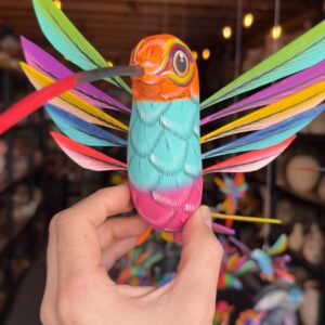 Large Hummingbird Oaxaca Statue Mexican Folk Art Alebrije Sculpture, Wooden  Decoration Figure, Made Of Wood And Carved By Hand 12.5” Long