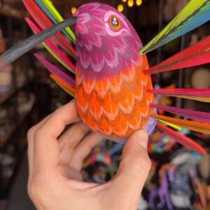 Large Hummingbird Oaxaca Statue Mexican Folk Art Alebrije Sculpture, Wooden  Decoration Figure, Made Of Wood And Carved By Hand 12.5” Long