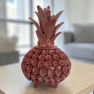 Mexican pottery, Pineapple decor, Mexican decoration, Pineapple sculpture, Glazed clay pineapple, Pottery from Michoacan