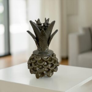 Mexican pottery, Pineapple decor, Mexican decoration, Pineapple sculpture, Glazed clay pineapple, Pottery from Michoacan