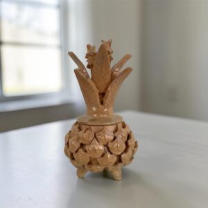 Mexican pottery, Pineapple decor, Mexican decoration, Pineapple sculpture, Glazed clay pineapple, Pottery from Michoacan