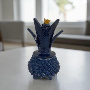 Mexican pottery, Pineapple decor, Mexican decoration, Pineapple sculpture, Glazed clay pineapple, Pottery from Michoacan