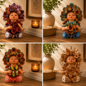 Pachamama Sculpture – Handmade In Metepec Mother Earth Clay Figurine, Spiritual Folk Art
