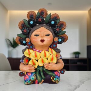 Pachamama Handmade Sculpture - Mexican Mother Earth Art, Colorful Clay Figurine, Spiritual Decor, Indigenous Folk Art, Home Decor Metepec