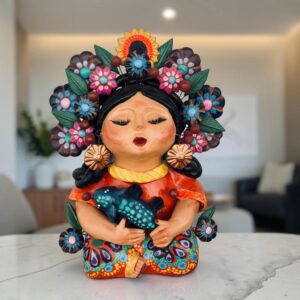 Pachamama Handmade Sculpture - Mexican Mother Earth Art, Colorful Clay Figurine, Spiritual Decor, Indigenous Folk Art, Home Decor Metepec