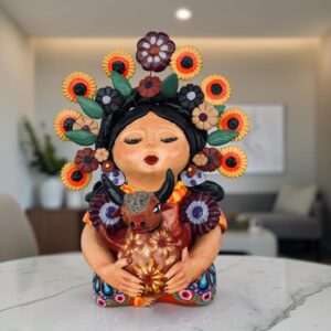 Pachamama Handmade Sculpture - Mexican Mother Earth Art, Colorful Clay Figurine, Spiritual Decor, Indigenous Folk Art, Home Decor Metepec