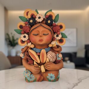 Pachamama Handmade Sculpture - Mexican Mother Earth Art, Colorful Clay Figurine, Spiritual Decor, Indigenous Folk Art, Home Decor Metepec