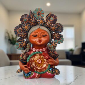 Pachamama Handmade Sculpture - Mexican Mother Earth Art, Colorful Clay Figurine, Spiritual Decor, Indigenous Folk Art, Home Decor Metepec