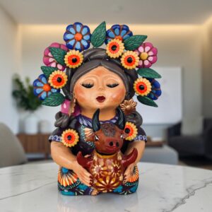 Pachamama Handmade Sculpture - Mexican Mother Earth Art, Colorful Clay Figurine, Spiritual Decor, Indigenous Folk Art, Home Decor Metepec