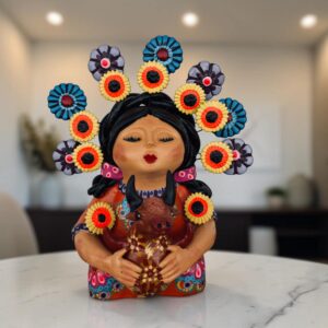 Pachamama Handmade Sculpture - Mexican Mother Earth Art, Colorful Clay Figurine, Spiritual Decor, Indigenous Folk Art, Home Decor Metepec