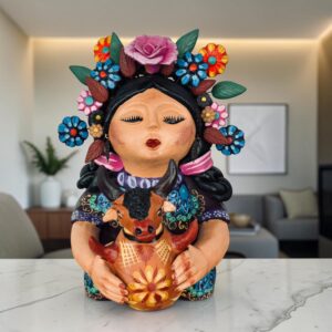 Pachamama Handmade Sculpture - Mexican Mother Earth Art, Colorful Clay Figurine, Spiritual Decor, Indigenous Folk Art, Home Decor Metepec