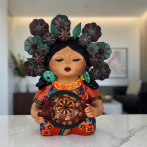 Pachamama Handmade Sculpture - Mexican Mother Earth Art, Colorful Clay Figurine, Spiritual Decor, Indigenous Folk Art, Home Decor Metepec