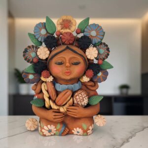 Pachamama Handmade Sculpture - Mexican Mother Earth Art, Colorful Clay Figurine, Spiritual Decor, Indigenous Folk Art, Home Decor Metepec