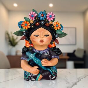 Pachamama Handmade Sculpture - Mexican Mother Earth Art, Colorful Clay Figurine, Spiritual Decor, Indigenous Folk Art, Home Decor Metepec