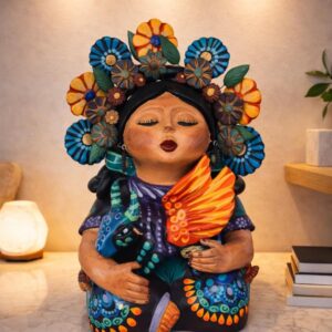 Pachamama Handmade Sculpture - Mexican Mother Earth Art, Colorful Clay Figurine, Spiritual Decor, Indigenous Folk Art, Home Decor Metepec
