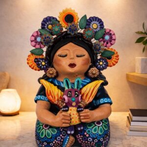 Pachamama Handmade Sculpture - Mexican Mother Earth Art, Colorful Clay Figurine, Spiritual Decor, Indigenous Folk Art, Home Decor Metepec
