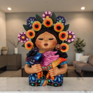 Pachamama Handmade Sculpture - Mexican Mother Earth Art, Colorful Clay Figurine, Spiritual Decor, Indigenous Folk Art, Home Decor Metepec