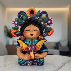 Pachamama Handmade Sculpture - Mexican Mother Earth Art, Colorful Clay Figurine, Spiritual Decor, Indigenous Folk Art, Home Decor Metepec