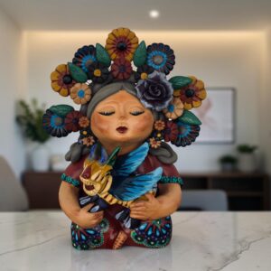 Pachamama Handmade Sculpture - Mexican Mother Earth Art, Colorful Clay Figurine, Spiritual Decor, Indigenous Folk Art, Home Decor Metepec