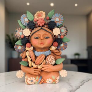 Pachamama Handmade Sculpture - Mexican Mother Earth Art, Colorful Clay Figurine, Spiritual Decor, Indigenous Folk Art, Home Decor Metepec