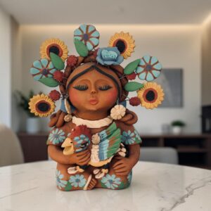 Pachamama Handmade Sculpture - Mexican Mother Earth Art, Colorful Clay Figurine, Spiritual Decor, Indigenous Folk Art, Home Decor Metepec