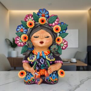 Pachamama Handmade Sculpture - Mexican Mother Earth Art, Colorful Clay Figurine, Spiritual Decor, Indigenous Folk Art, Home Decor Metepec