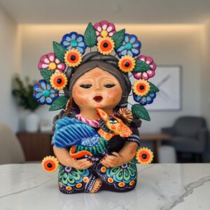 Pachamama Handmade Sculpture - Mexican Mother Earth Art, Colorful Clay Figurine, Spiritual Decor, Indigenous Folk Art, Home Decor Metepec