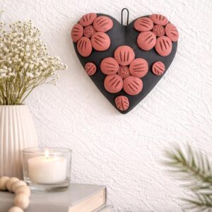 Filigrana Clay Heart Wall Hanging Ornament Artistic  Metepec México By Artisans Handmade Crafts, Home Decor Folk Art,  Pastillaje Technique