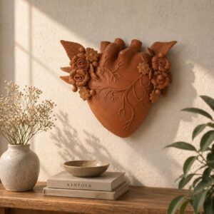 Heart Wall Hanging Vase Handmade From Metepec Unique