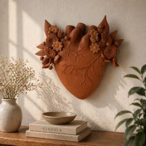 Heart Wall Hanging Vase Handmade From Metepec Unique
