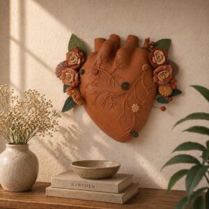 Heart Wall Hanging Vase Handmade From Metepec Unique