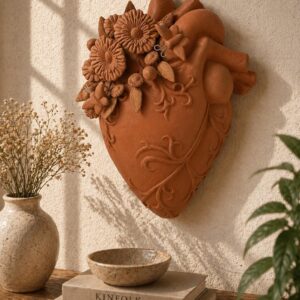Heart Wall Hanging Vase Handmade From Metepec Unique