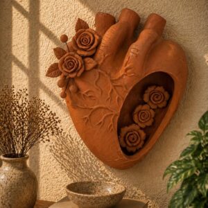Heart Wall Hanging Vase Handmade From Metepec Unique