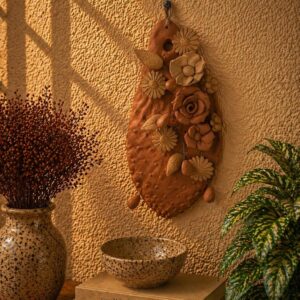 Nopal Cactus Wall Decor Handame In Metepec, Mexican Clay Art, Terracotta Cactus Sculpture