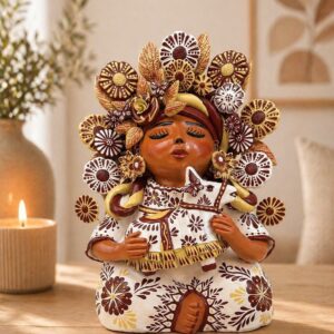 Pachamama Handmade Sculpture - Mexican Mother Earth Art, Colorful Clay Figurine, Spiritual Decor, Indigenous Folk Art, Home Decor Metepec