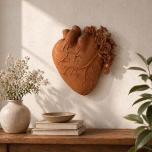 Heart Wall Hanging Vase Handmade From Metepec Unique