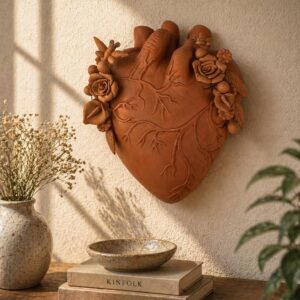 Heart Wall Hanging Vase Handmade From Metepec Unique