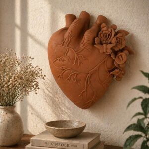 Heart Wall Hanging Vase Handmade From Metepec Unique