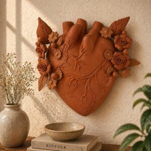 Heart Wall Hanging Vase Handmade From Metepec Unique