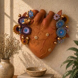 Heart Wall Hanging Vase Handmade From Metepec Unique
