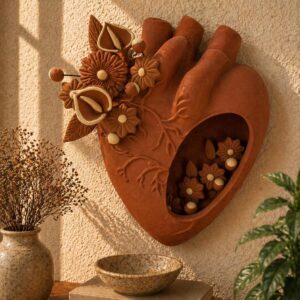 Heart Wall Hanging Vase Handmade From Metepec Unique