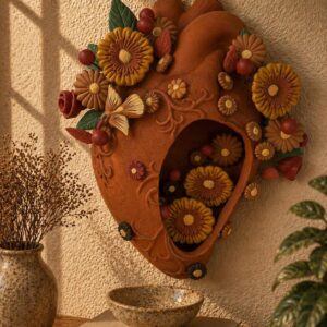 Heart Wall Hanging Vase Handmade From Metepec Unique